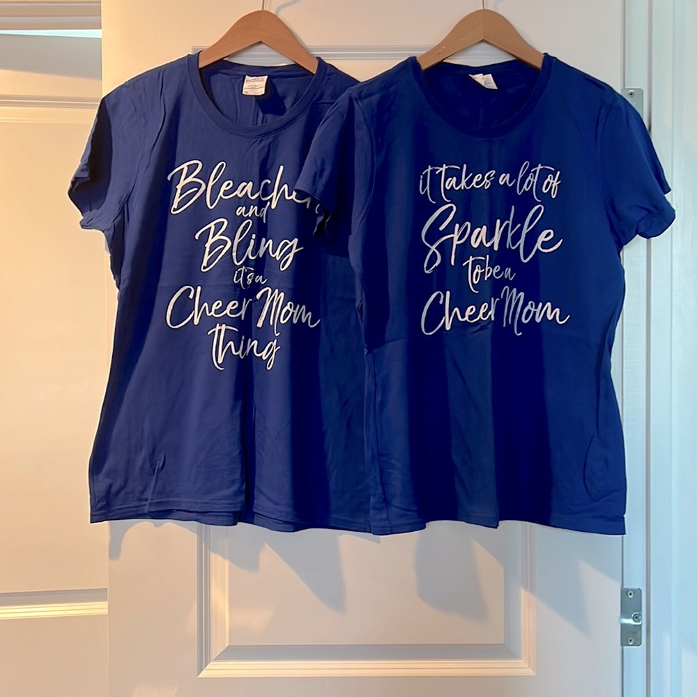 Set of Two - Cheer Mom - tees, women’s size M.
